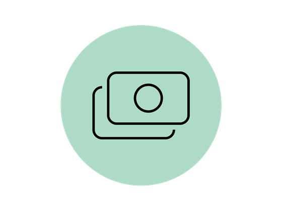 Money bills transfer - grafisk ikon - thin