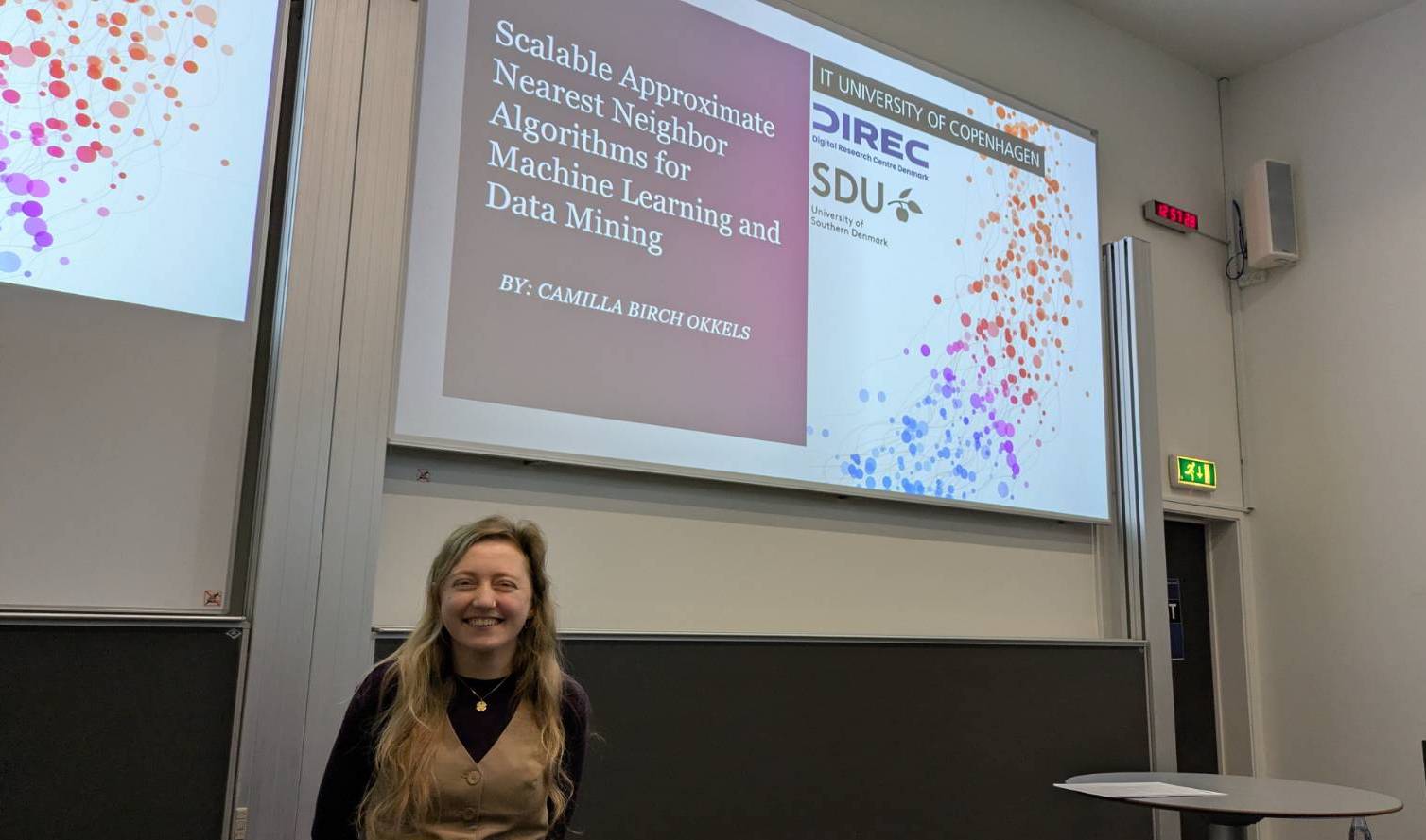 Camilla Birch Okkels defending her PhD